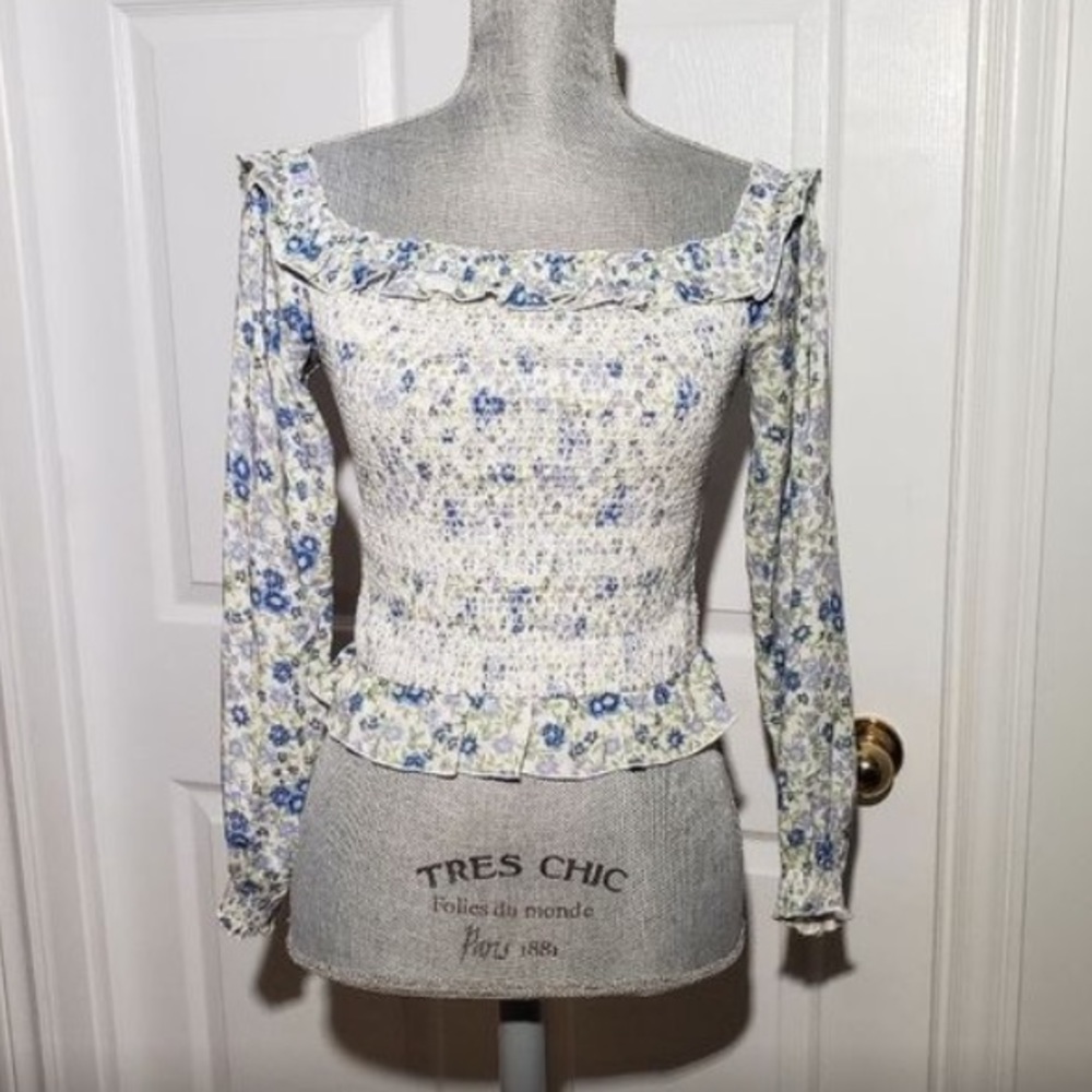INTERMIX FLORAL BLOUSE SMOCK DETAIL - Picture 9 of 12